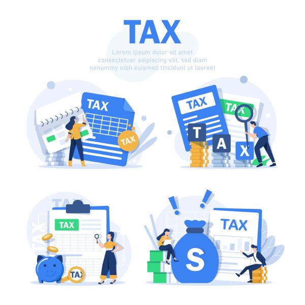 Tax deduction. Concept of tax return,optimization, duty, financial accounting