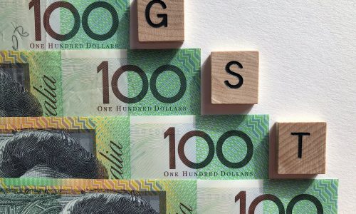 GST and Australia hundred dollar banknotes